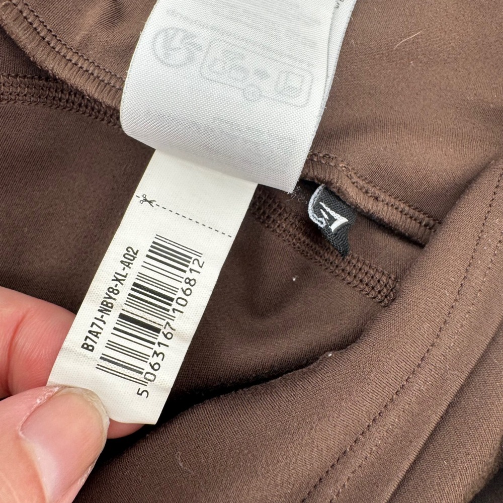 Gymshark Womens XL High Waisted Espresso Brown Recycled Polyester Leggings B7A7J - Picture 10 of 11